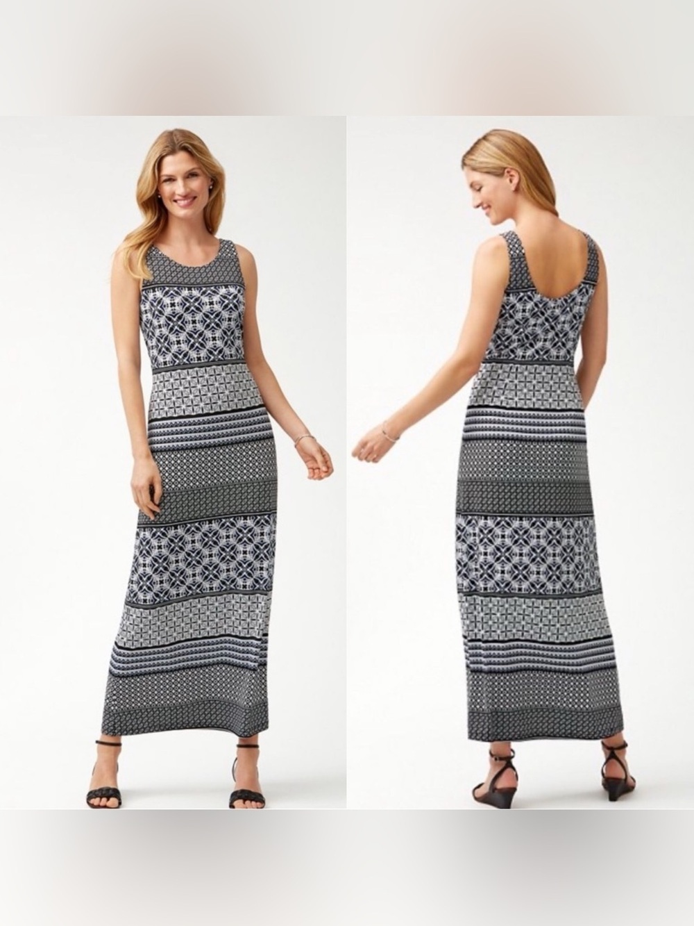 TOMMY BAHAMA $148 Stretch Tropical Terrazza Maxi Tank Dress Small Coastal Resort